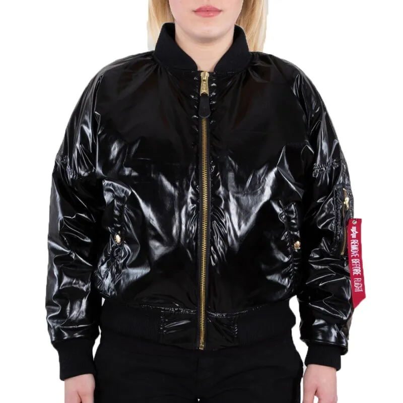 Alpha Industries Damen Bomberjacke MA-1 OS Metallic Wmn black