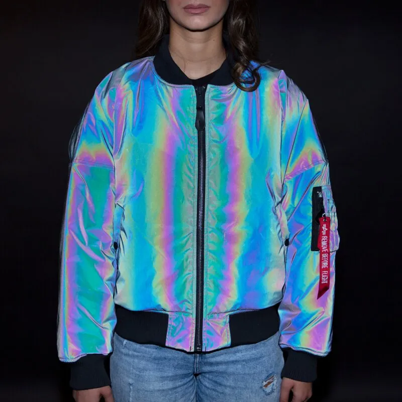 Alpha Industries Damen Bomberjacke MA-1 OS Wmn Rainbow Reflective
