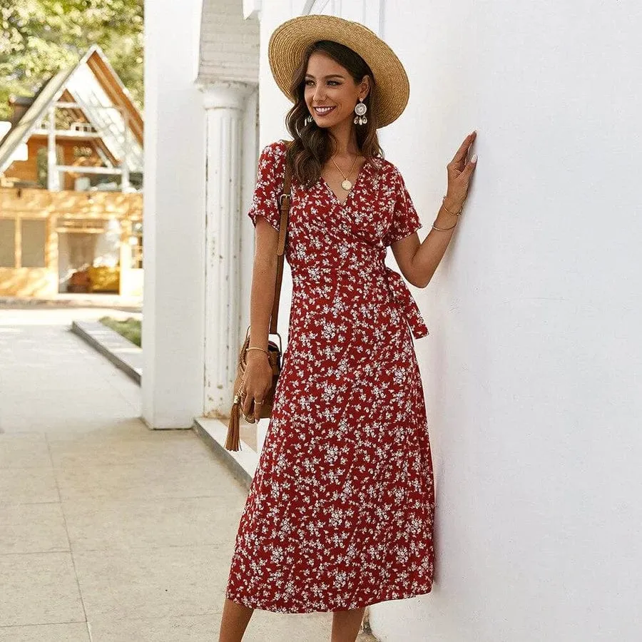 Blumen Midi Kleid