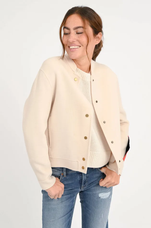  Bomberjacke aus Wolle in Almond