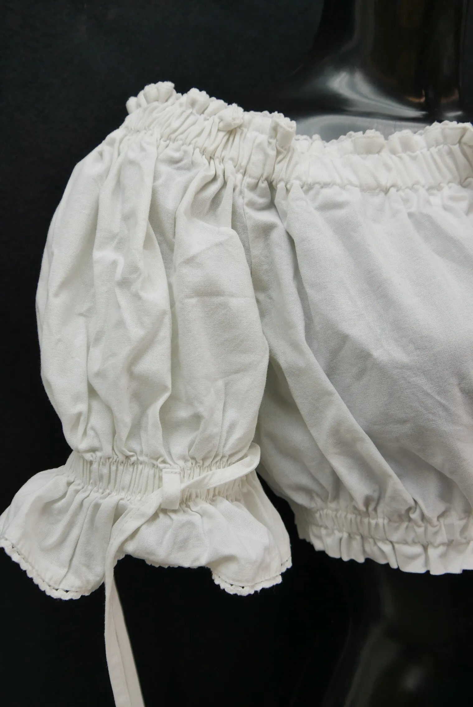 Gr.38 Dirndlbluse weiß Bluse für Dirndl Siebenstein Baumwolle mit Spitze B10530