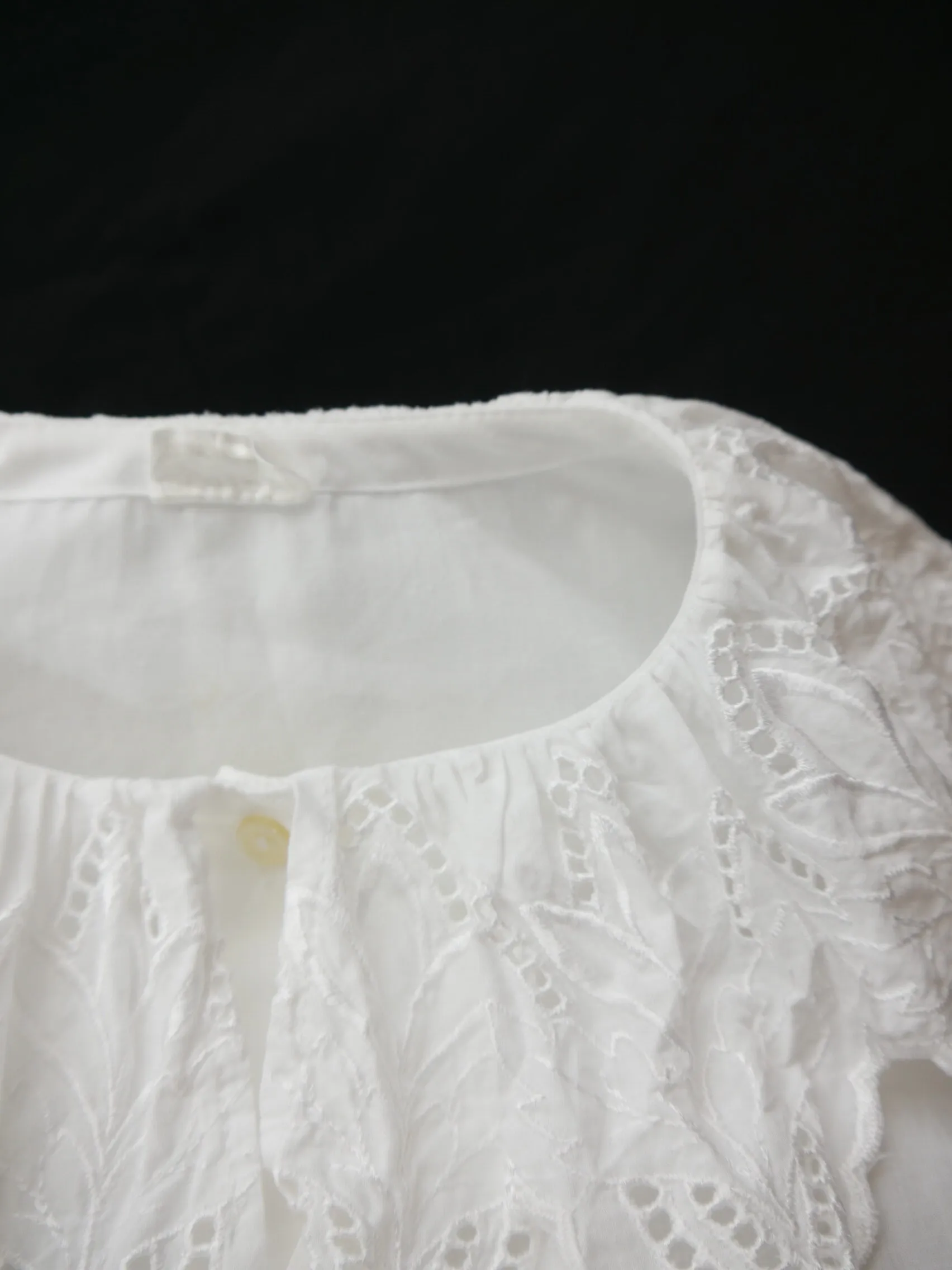 Gr.38 Trachtenbluse weiß Bluse für Dirndl Baumwollmischung mit Spitze