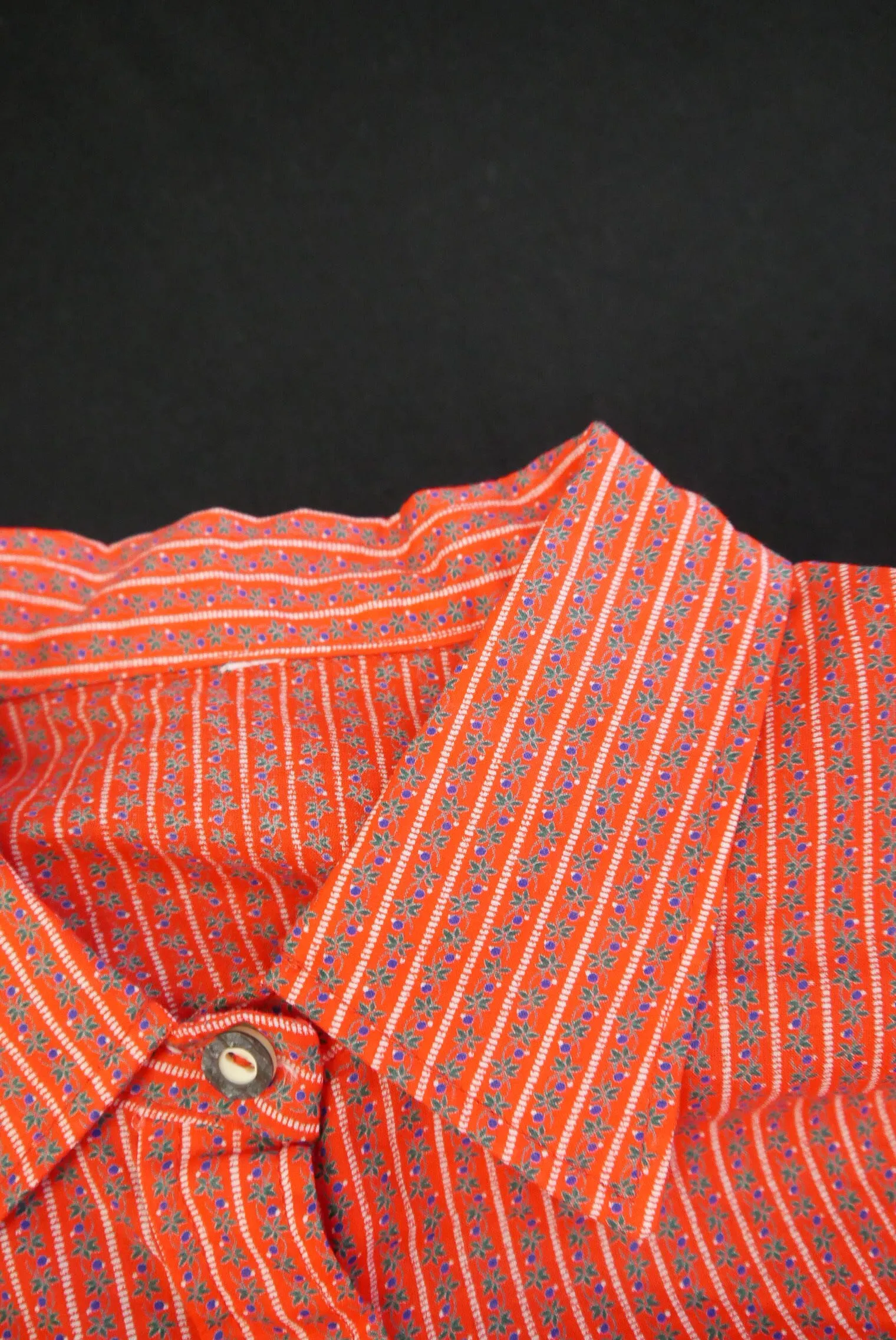 Gr.46 Trachtenbluse rot Bluse für Dirndl Baumwolle mit Muster TB9797