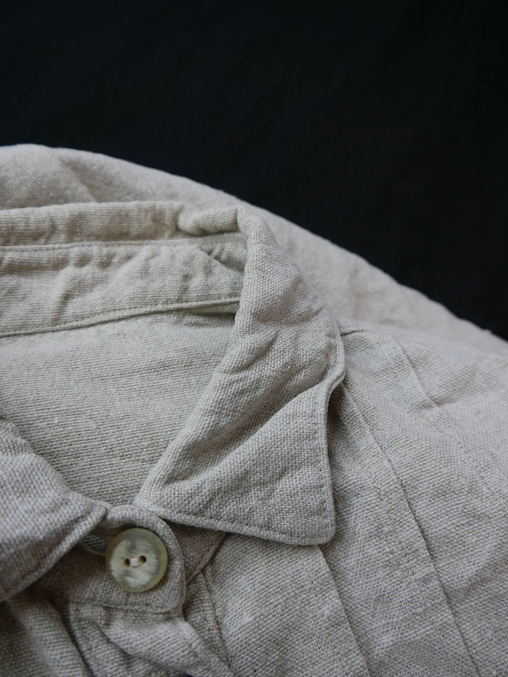 Gr.50 Trachtenbluse beige Bluse für Dirndl Leinen schön schlicht TB8995