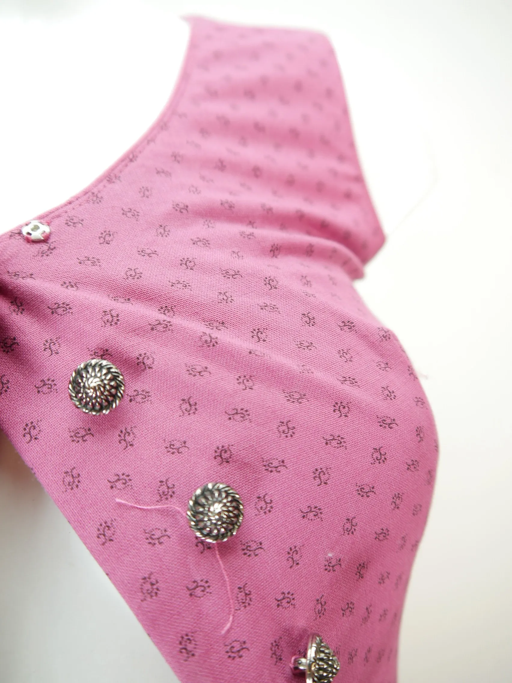 Handarbeit rosa Baumwolle mit Blümchen sagenhaftes Dirndl mit Schürze Gr.32