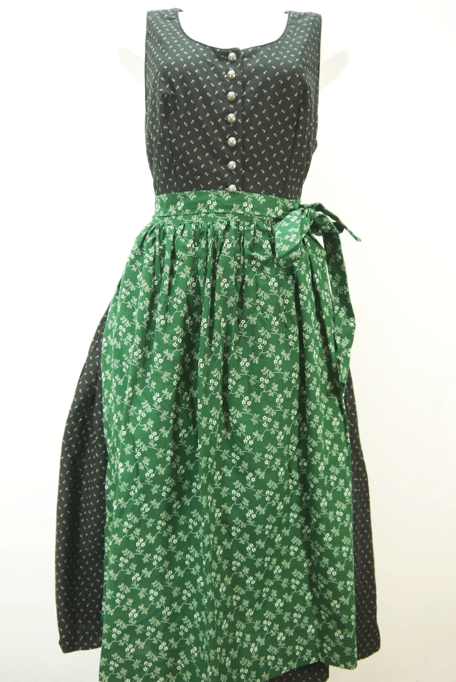 Handarbeit schwarz Baumwolle mit Blumenmotiv hammer Dirndl mit Schürze Gr.46