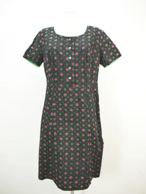 Handarbeit schwarz mit Rosenmuster sagenhaftes Dirndl ohne Schürze Gr.46
