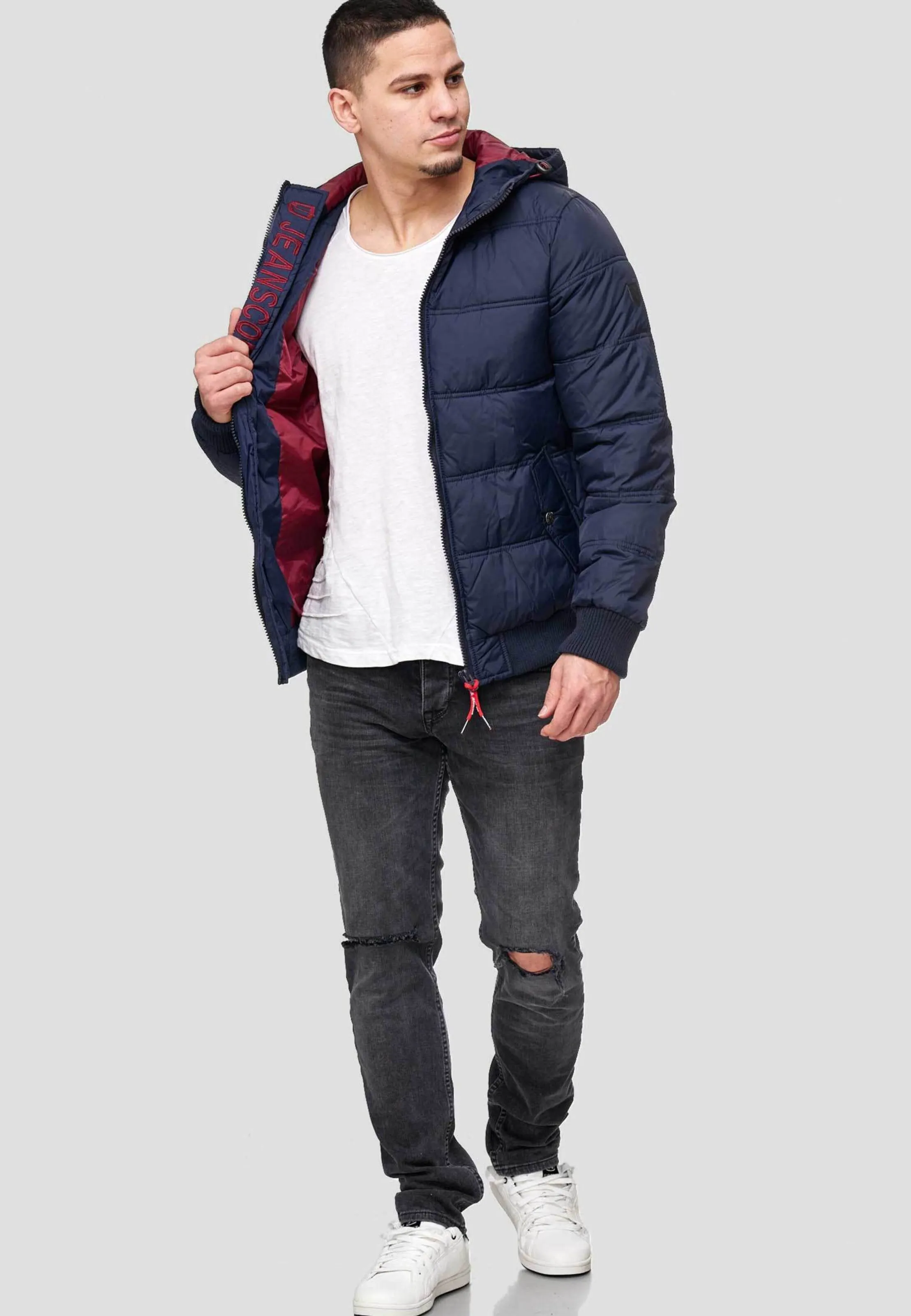 INDICODE JEANS Bomberjacke 'Adrian ZA' in Navy