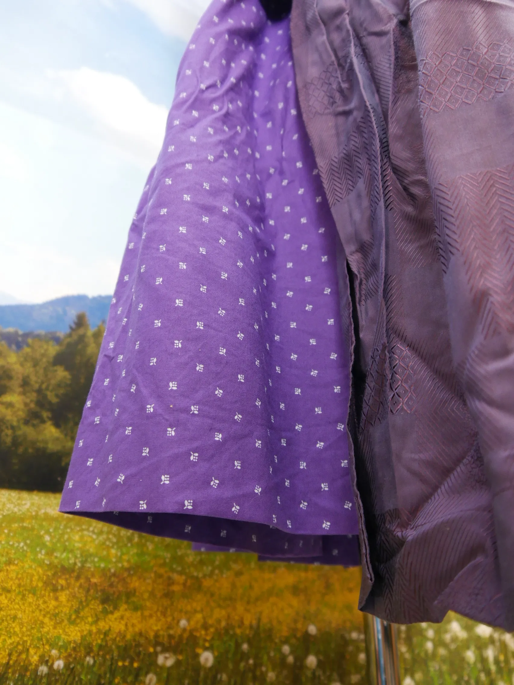 Individuell Vintage Handarbeit Rüsche und Feinmuster Dirndl mit Schürze Gr.38