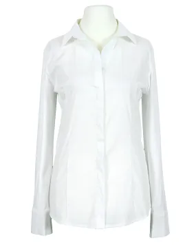 Jersey Hemdbluse für Damen in  weiss von fashion made in italy