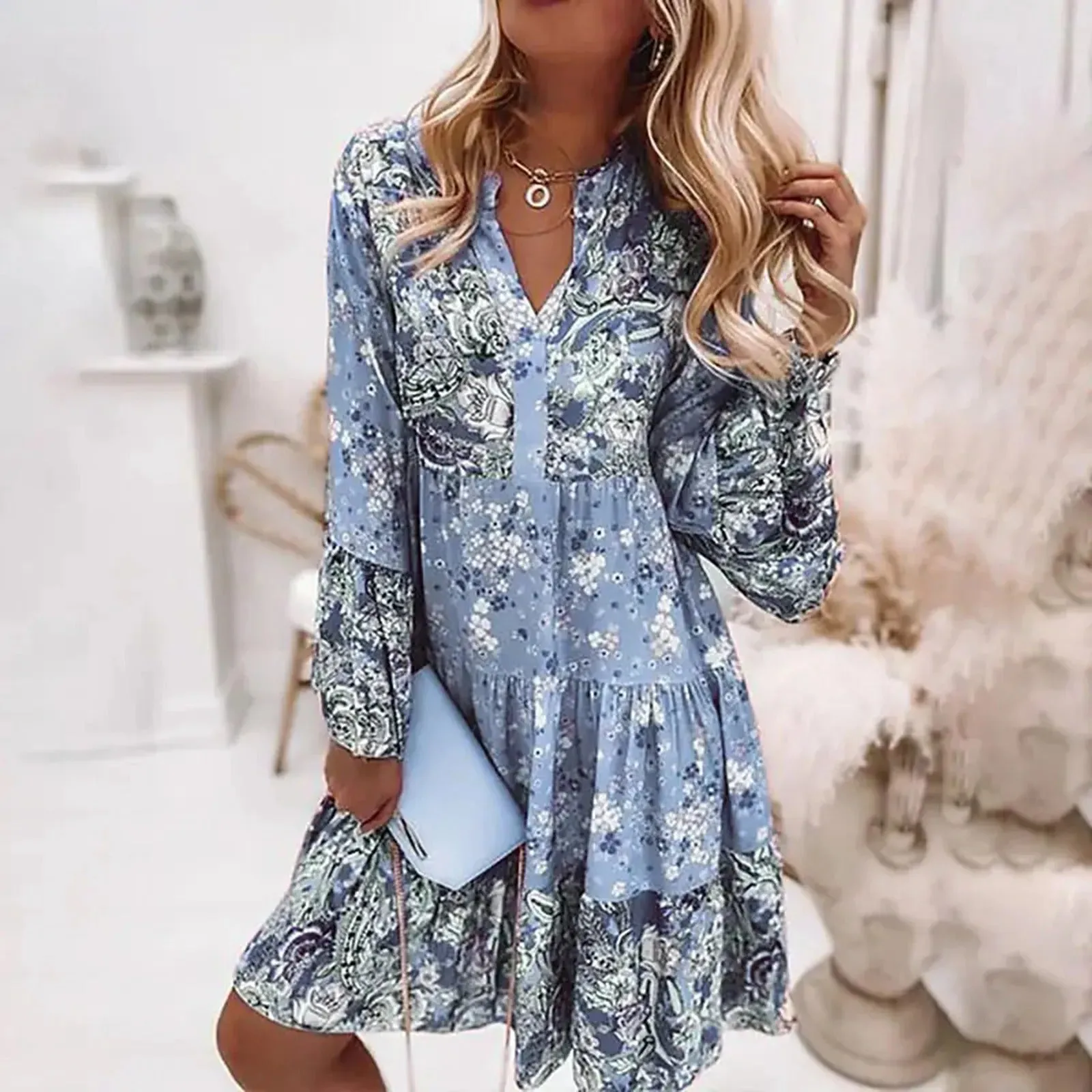Kleid im Ethno-Stil mit Druck