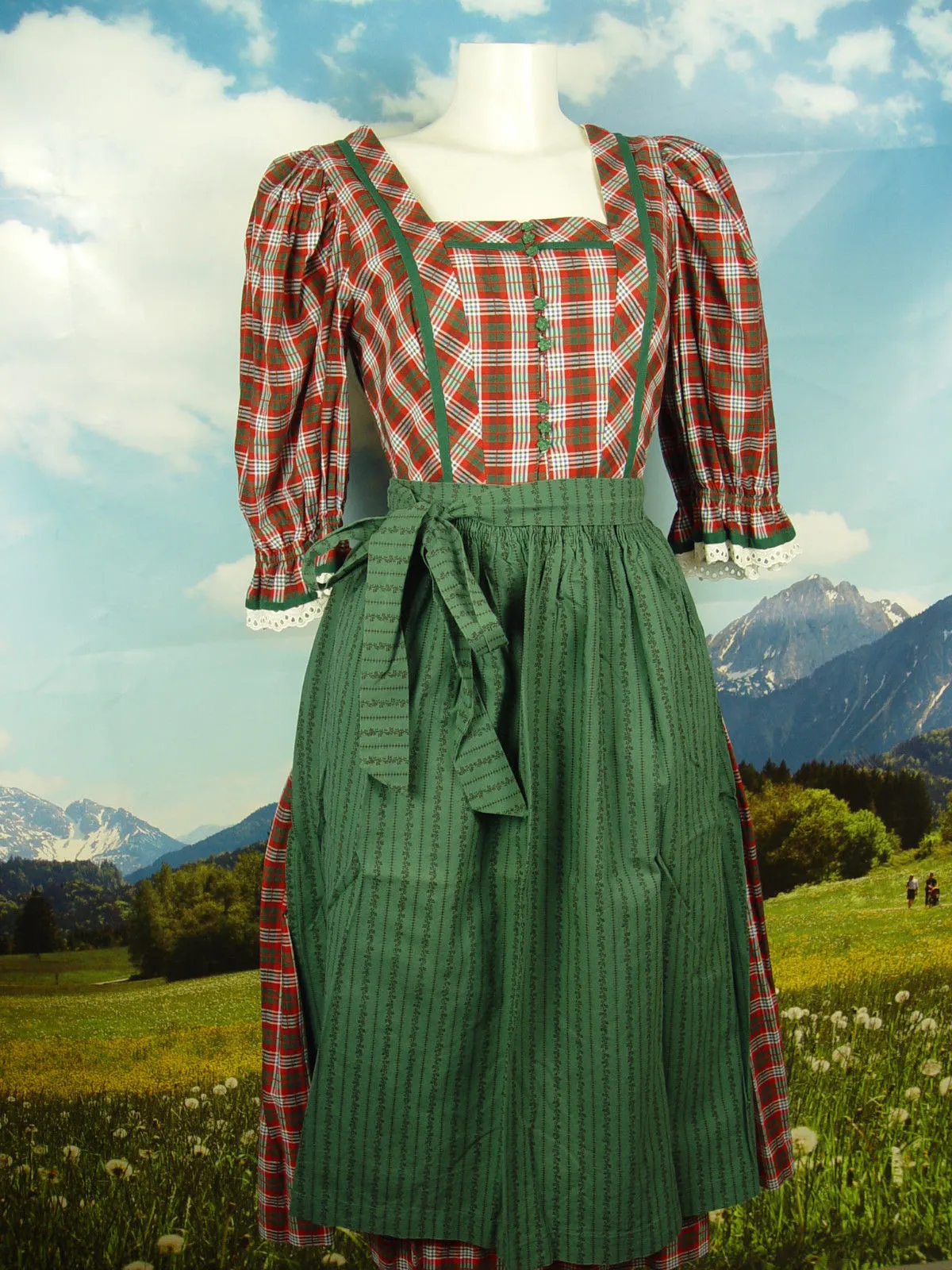 neuwertige schöne Handarbeit aus Graz fesches Dirndl mit Schürze -DK456- Gr.40