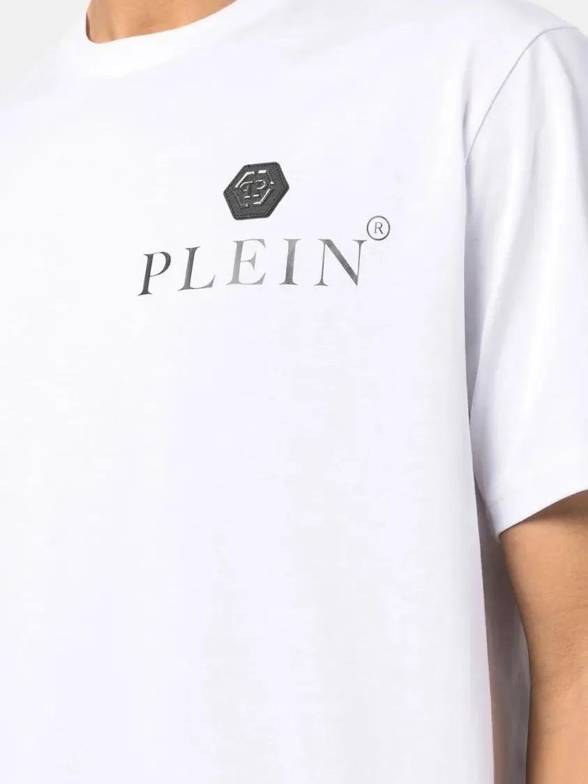   Philipp Plein  Logo-Plaque Cotton T-Shirt White  T-Shirts 