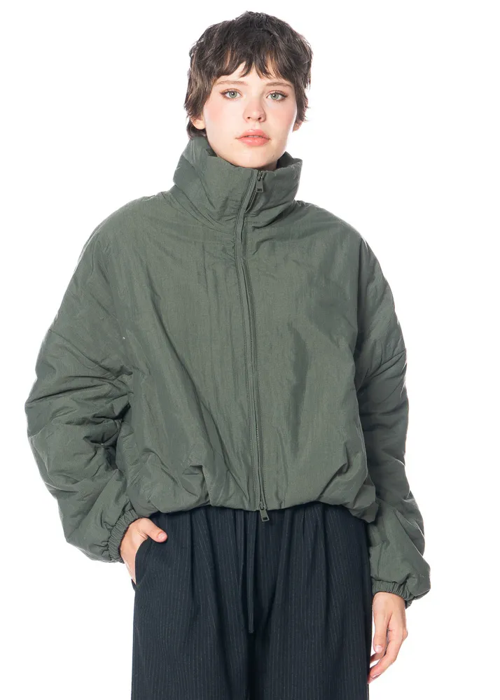 SoSUE, grüne Bomberjacke mit Seitentaschen und Kragen 